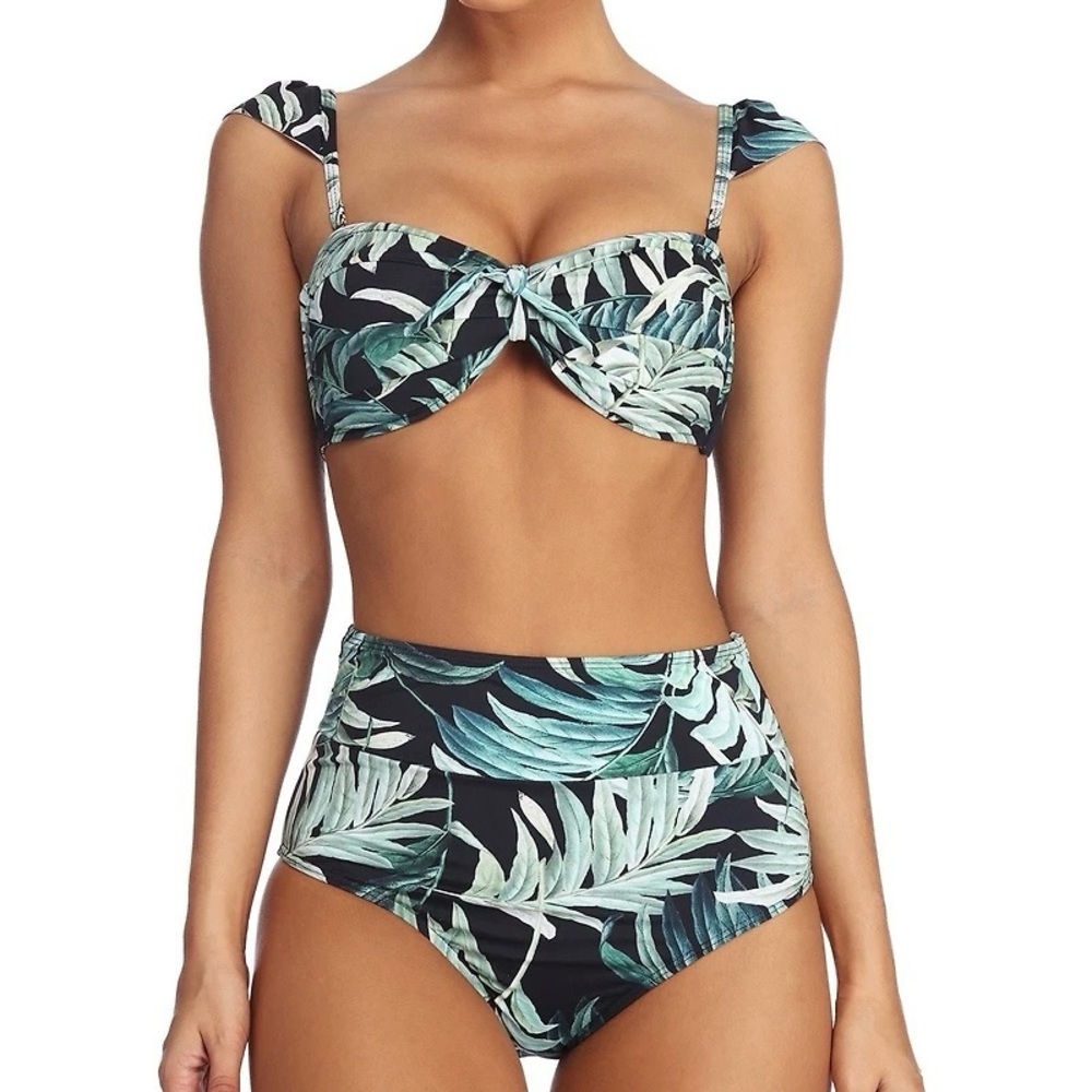 Beach Joy Bikini Tropical Leaf Bikini Set